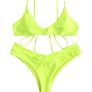 Zaful Slip High Leg Bikini Set
